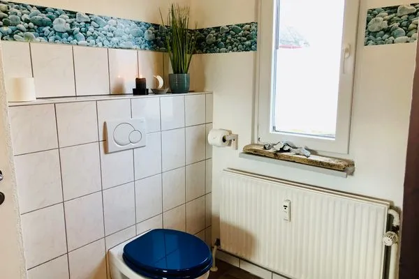 Bad mit Dusche, WC, Fenster, Waschbecken  Nordlicht