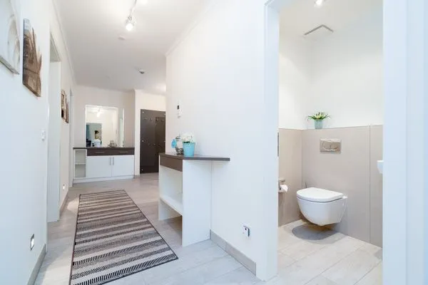 Toilette, Waschbecken  Ferienwohnung "Birkenhain 5"