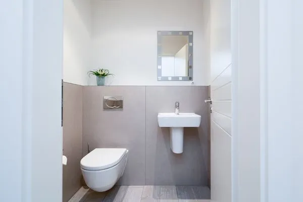 Toilette, Waschbecken  Ferienwohnung "Birkenhain 5"