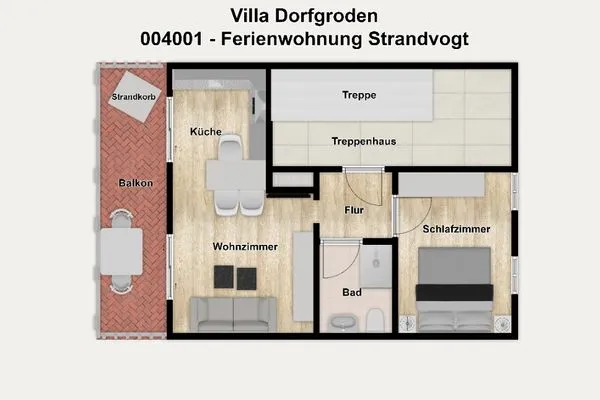 Grundriss Villa Dorfgroden Ferienwohnung Strandvogt