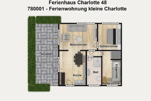 Grundriss Ferienhaus Charlotte 48 Ferienwohnung kleine Charlotte