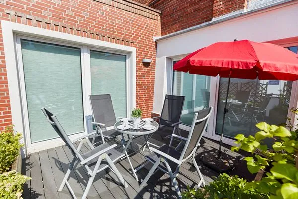 Terrasse  Borkumer Hof - Ferienwohnung 1 - Elke