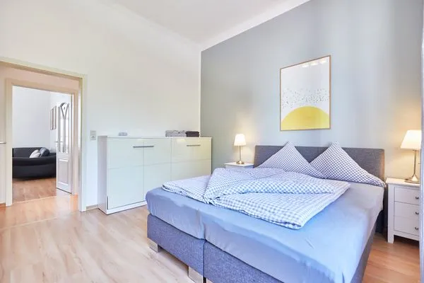 Schlafzimmer  Haus am Leuchtturm - Ferienwohnung Mond