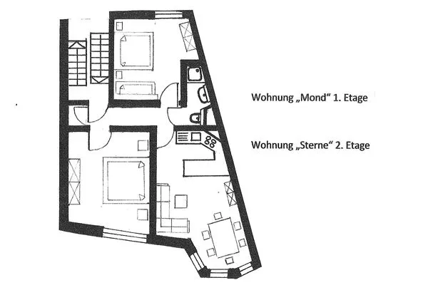 Grundriss  Haus am Leuchtturm - Ferienwohnung Sterne