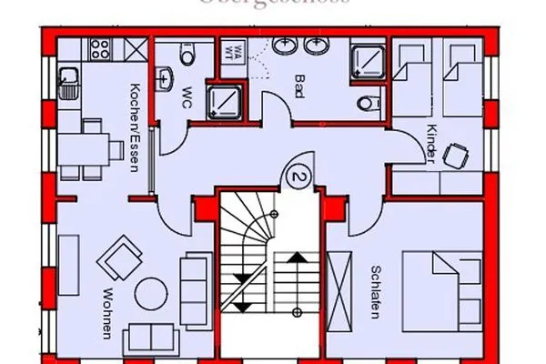 Grundriss  Villa Wilhelmine - Ferienwohnung Wiebke