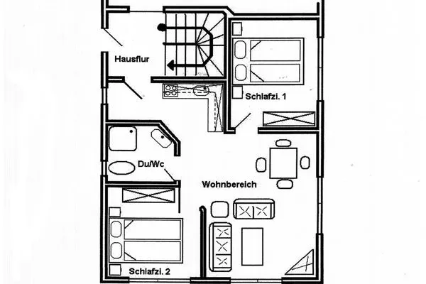 Grundriss  Haus Strandloperke - Ferienwohnung Seehund