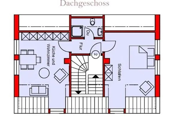 Grundriss  Villa Wilhelmine - Ferienwohnung Klein-Wiebke