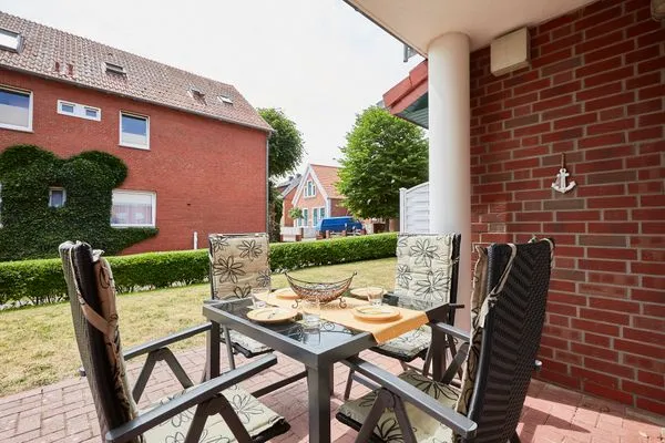 Terrasse  Haus Inselherz - Ferienwohnung Muschel