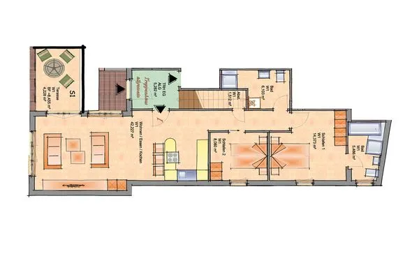 Grundriss  Villa Pirola - Ferienwohnung 1