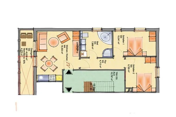 Grundriss  Villa Pirola - Ferienwohnung 4