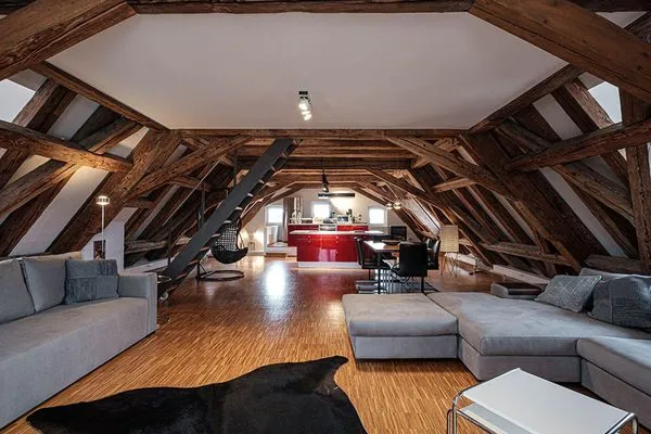 Wohnzimmer  Ferienwohnung Loft am Schlossplatz