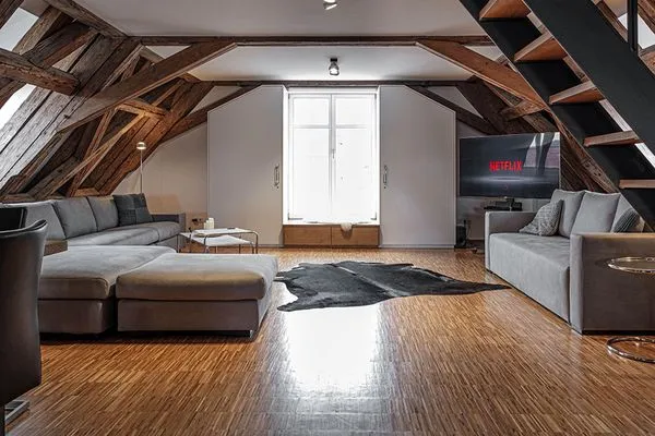 Wohnzimmer  Ferienwohnung Loft am Schlossplatz