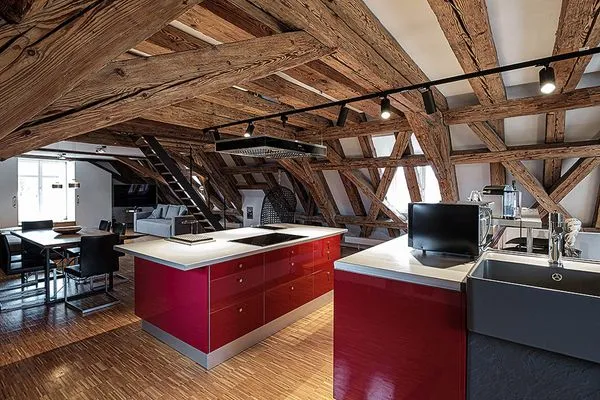Küche / Küchenzeile  Ferienwohnung Loft am Schlossplatz