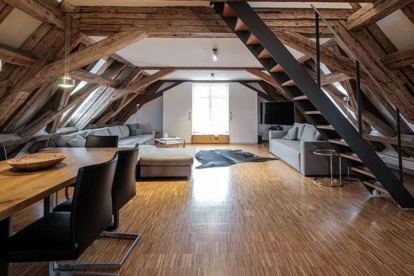 Wohnzimmer  Ferienwohnung Loft am Schlossplatz