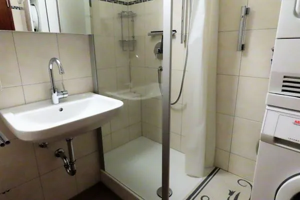 Badezimmer  Ferienwohnung Am Strandbad