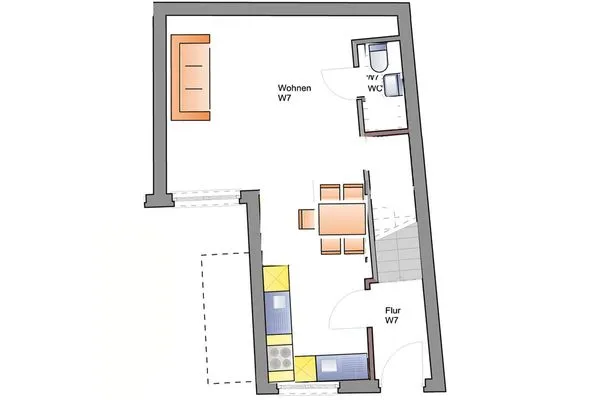 Grundriss  Borkumer Hof - Ferienwohnung 7 - Haus Elisa