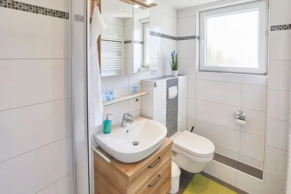 Badezimmer  Haus Seute Deern - Ferienwohnung 1 - Muschel