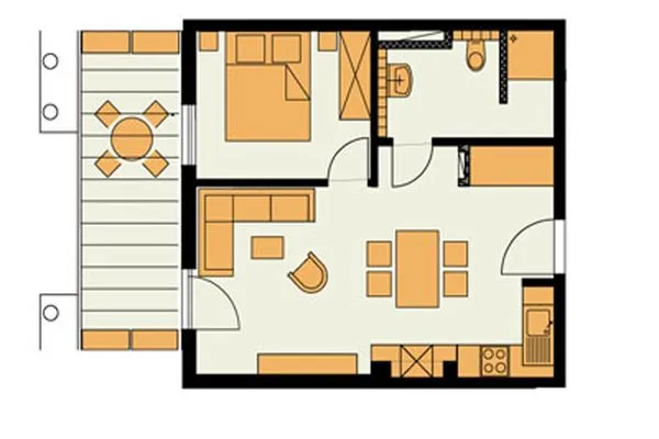 Grundriss  Rodehuus - Ferienwohnung Sandkorn