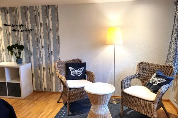 Sitzecke im Schlafzimmer  Ferienwohnung Schwalbennest