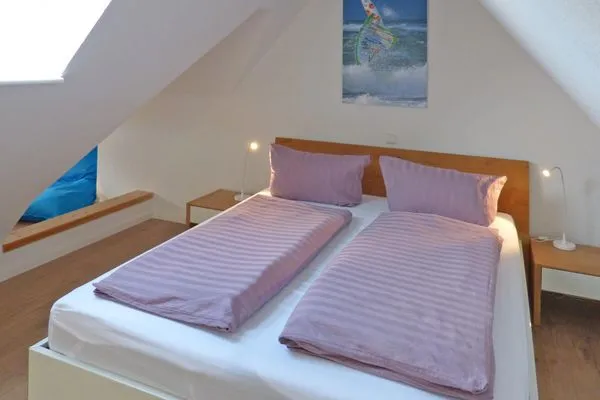 Schlafzimmer in der Ferienwohnung Bi a Maln in Nebel auf Amrum Haus Nordlicht Ferienwohnung *Bi a Maln*