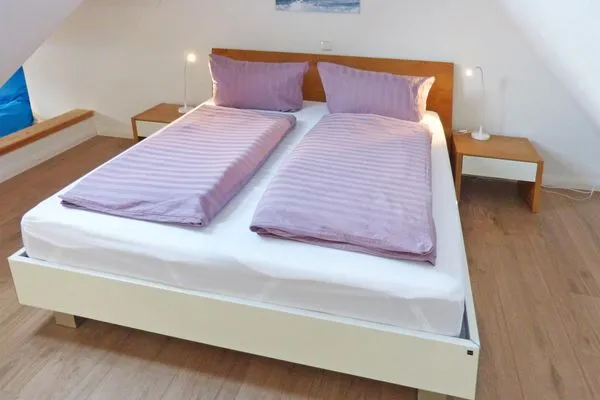Schlafzimmer in der Ferienwohnung Bi a Maln in Nebel auf Amrum Haus Nordlicht Ferienwohnung *Bi a Maln*