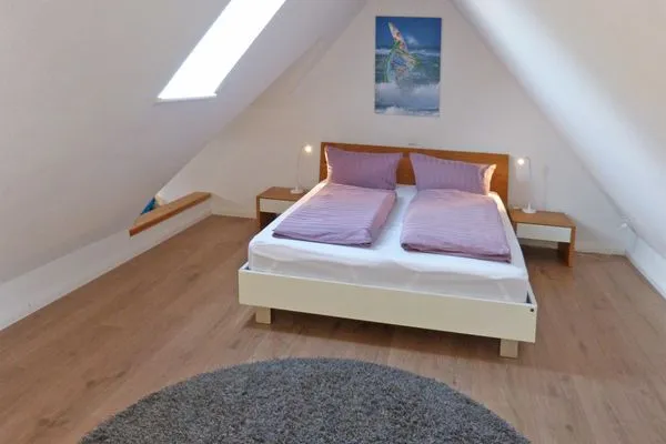Schlafzimmer in der Ferienwohnung Bi a Maln in Nebel auf Amrum Haus Nordlicht Ferienwohnung *Bi a Maln*