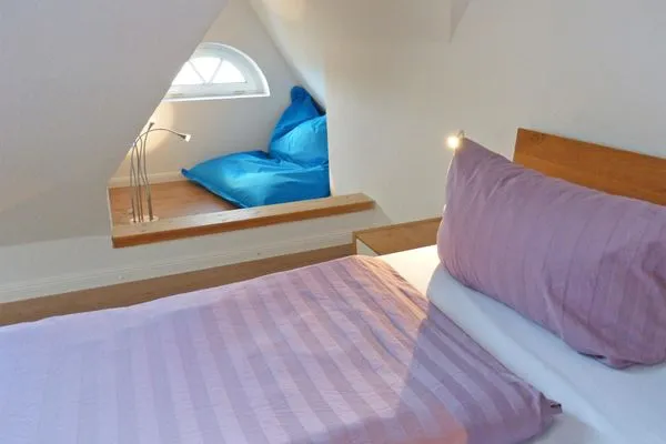 Schlafzimmer in der Ferienwohnung Bi a Maln in Nebel auf Amrum Haus Nordlicht Ferienwohnung *Bi a Maln*