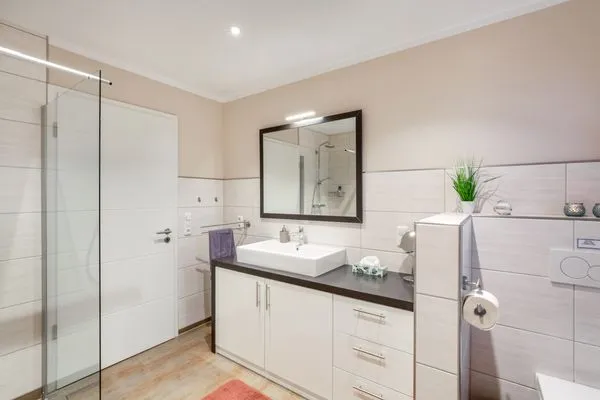 Badezimmer  Wellnes Bungalow Sanddüne