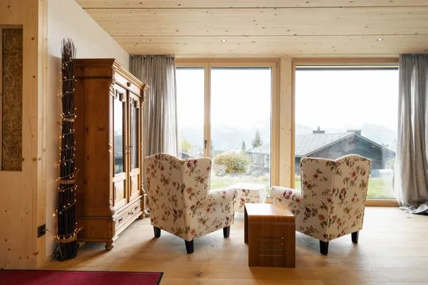 Wohnzimmer  Apartment Strohballenhaus