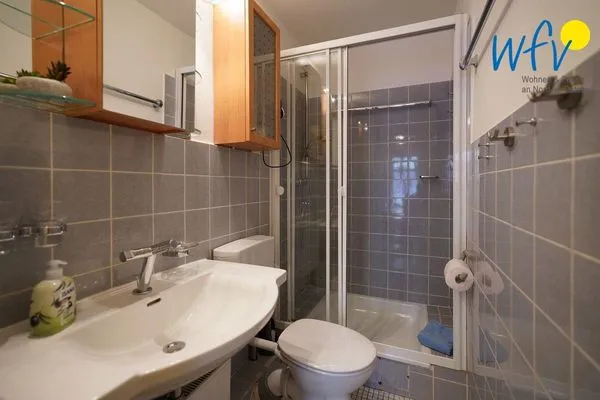 Badezimmer Haus Kiebitz Ferienwohnung Strandkörbchen