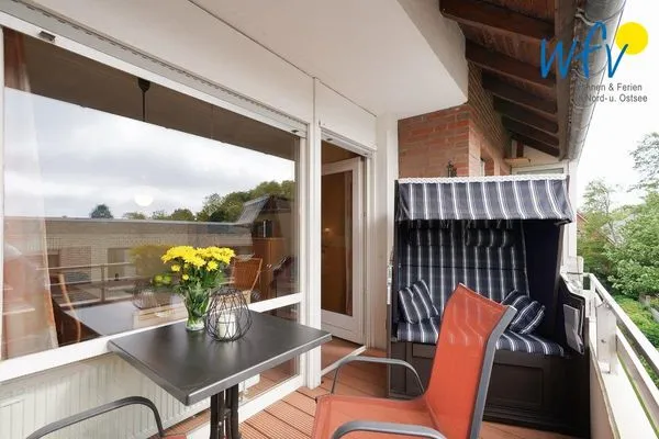 Balkon Haus Kiebitz Ferienwohnung Strandkörbchen