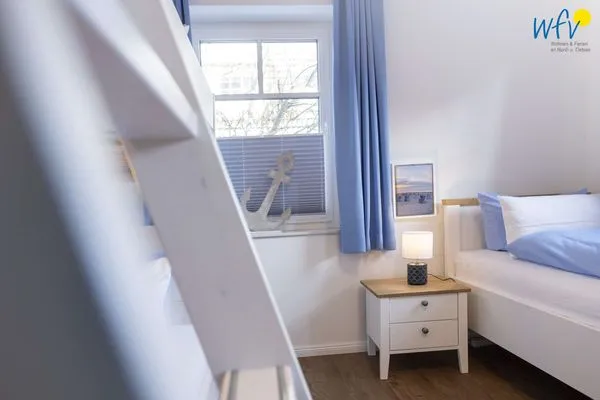 Schlafzimmer Haus Flinthörnweg Ferienwohnung Flinthome