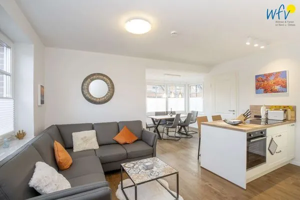 Wohnzimmer Haus Flinthörnweg Ferienwohnung Flinthome