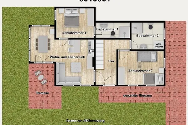 Grundriss Haus Flinthörnweg Ferienwohnung Flinthome