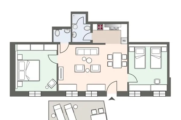 Alte Schule Westerhever Kating SPO Umland - Grundriss