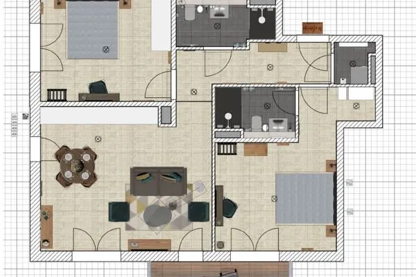 Grundriss  Bernsteinquartier, Whg. 05.56 "Meeresgold"