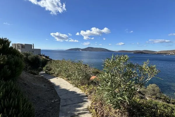 Path to the rocky plateau and beach cove  Orestis