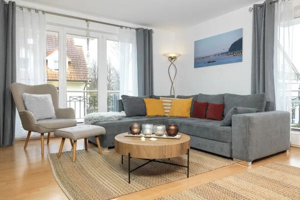 Living room Ostsee Residenz Meeresblick Strandmuschel