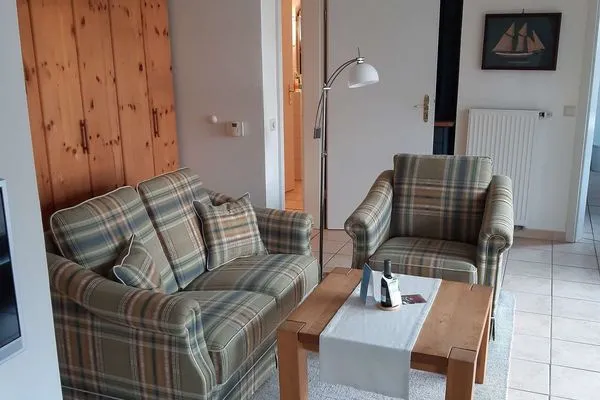 Wohnzimmer Luv und Lee Ferienwohnung Westerhever