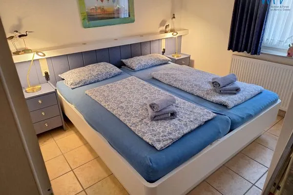 Schlafzimmer Luv und Lee Ferienwohnung Westerhever