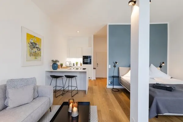 Wohnzimmer  Meerzeit - direkt am Strand mit Frühstücksmöglichkeit