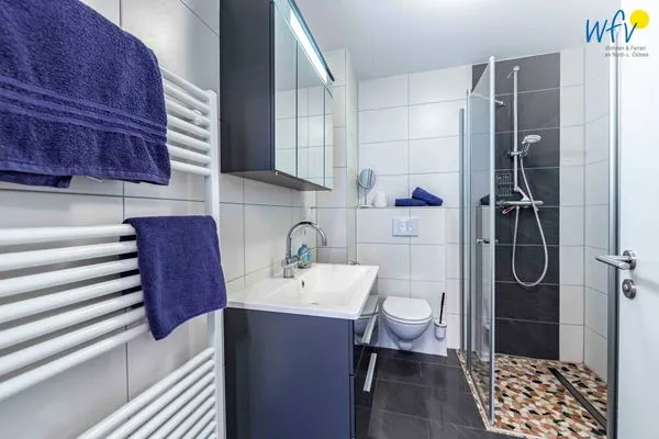 Badezimmer Haus Dünenrose Ferienwohnung Arielle