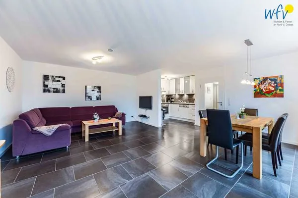 Wohnzimmer Haus Dünenrose Ferienwohnung Arielle