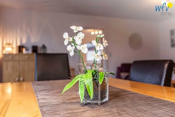 Wohnzimmer Haus Dünenrose Ferienwohnung Arielle