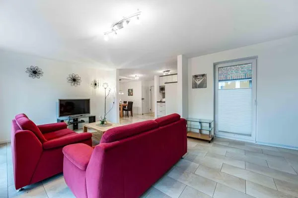 Wohnzimmer Haus Dünenrose Ferienwohnung Octopus