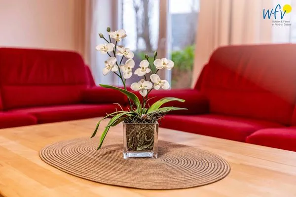 Wohnzimmer Haus Dünenrose Ferienwohnung Octopus