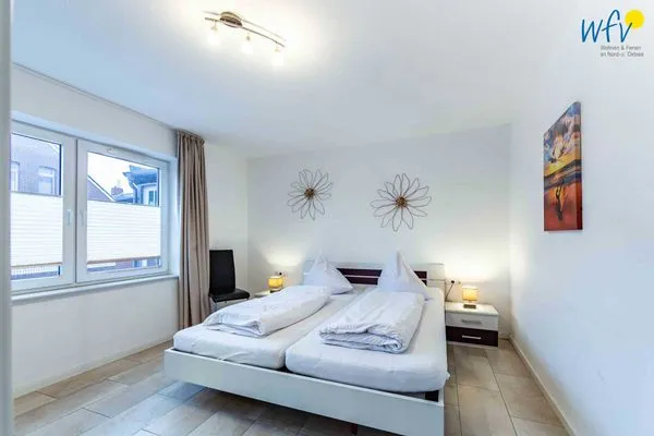 Schlafzimmer Haus Dünenrose Ferienwohnung Octopus