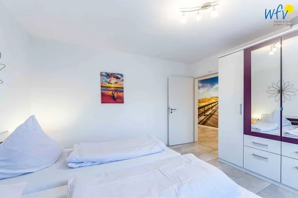 Schlafzimmer Haus Dünenrose Ferienwohnung Octopus