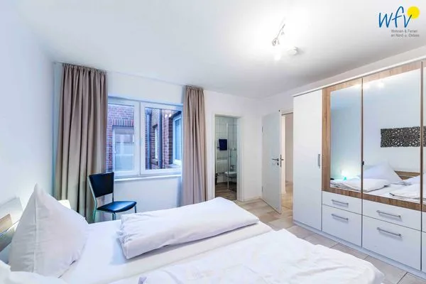 Schlafzimmer Haus Dünenrose Ferienwohnung Octopus