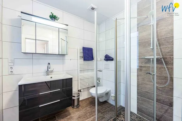 Badezimmer Haus Dünenrose Ferienwohnung Octopus